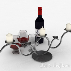 红酒展示3d模型下载