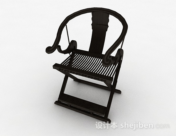 中式黑色家居椅模型