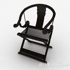 中式黑色家居椅3d模型下载