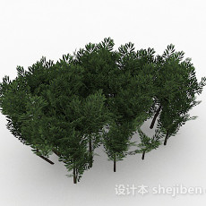 绿色细小叶子灌木丛3d模型下载