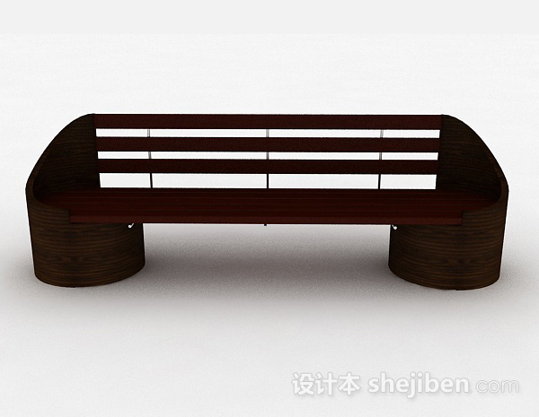 现代风格木质棕色休闲椅3d模型下载
