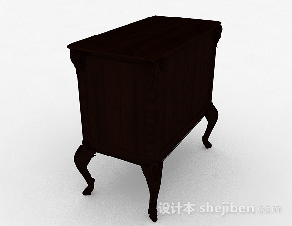 设计本欧式木质床头柜3d模型下载