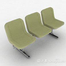 绿色公共休闲椅3d模型下载