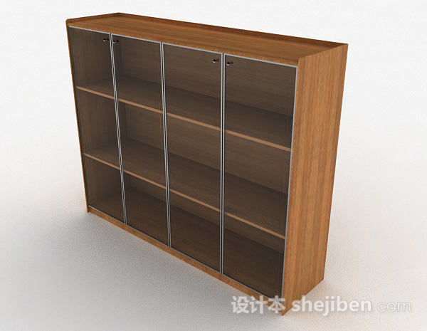 现代风格木质三层展示柜3d模型下载