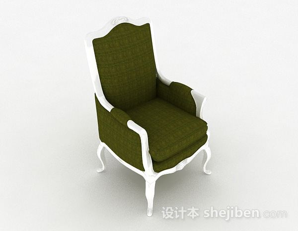 欧式绿色单人沙发