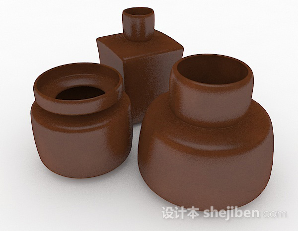 现代风格棕色瓷器瓶