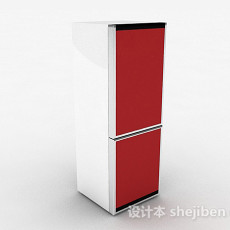 红色冰箱3d模型下载