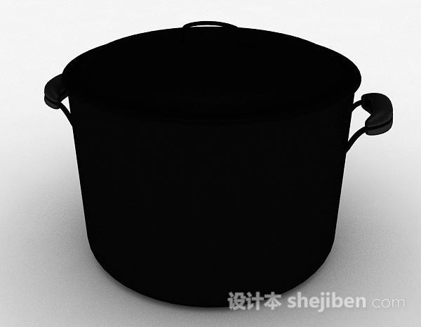 设计本黑色金属锅3d模型下载