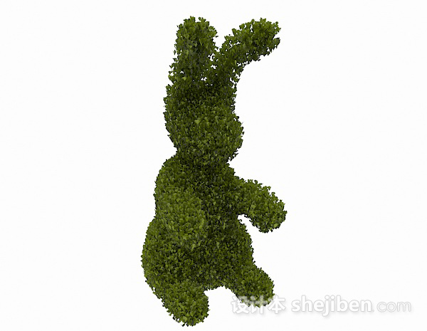 兔子造型公园植卉3d模型下载