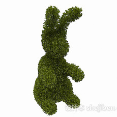 兔子造型公园植卉3d模型下载