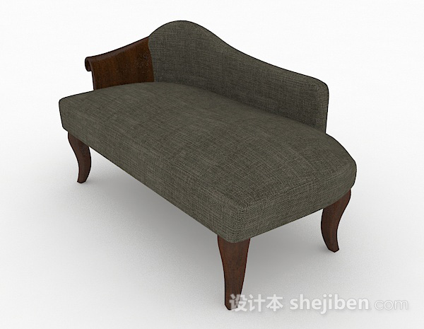 欧式风格灰色欧式双人沙发3d模型下载