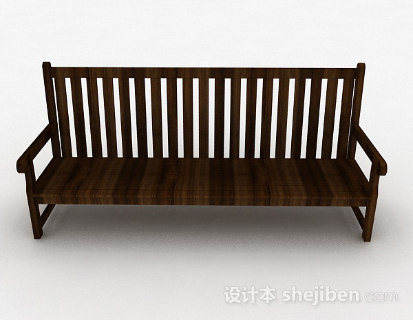 现代风格棕色木质休闲椅3d模型下载
