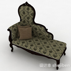 欧式布艺单人沙发3d模型下载