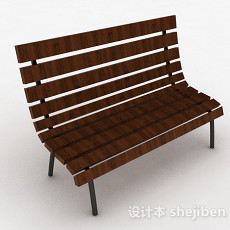 棕色公园椅3d模型下载