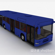 现代风深蓝色巴士车3d模型下载