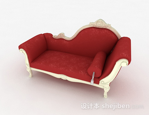 欧式红色单人沙发