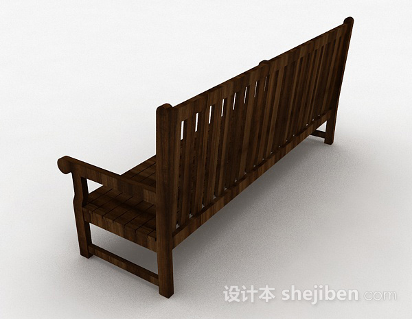 设计本棕色木质休闲椅3d模型下载