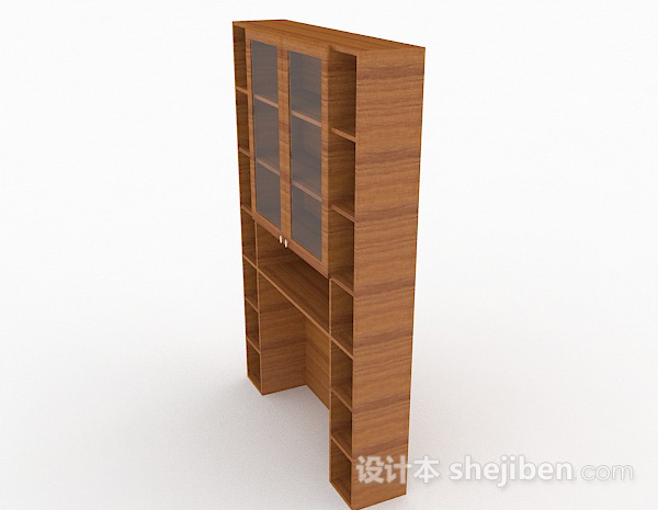 现代风格简约木质家居书柜3d模型下载
