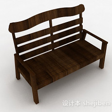 木质棕色休闲椅3d模型下载