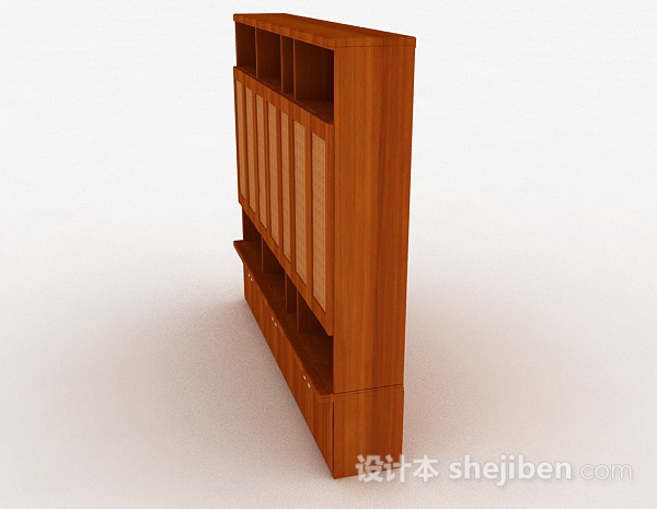 设计本浅棕色多门多层衣柜3d模型下载