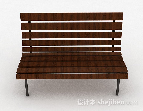 现代风格棕色公园椅3d模型下载