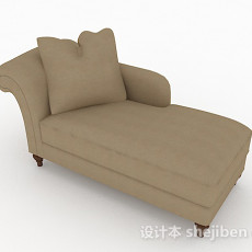 欧式棕色沙发躺椅3d模型下载