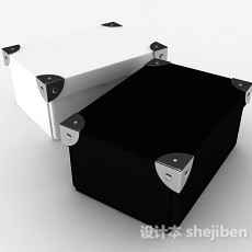 黑白收纳盒子3d模型下载