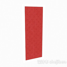 红色床头软包3d模型下载