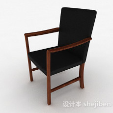 黑色布艺单人家居椅3d模型下载