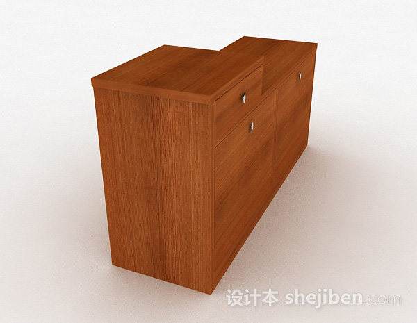 免费单层木质储物柜3d模型下载