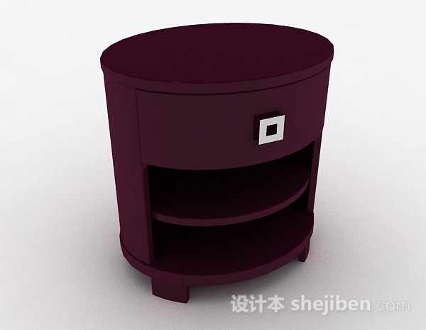 紫色家居床头柜3d模型下载