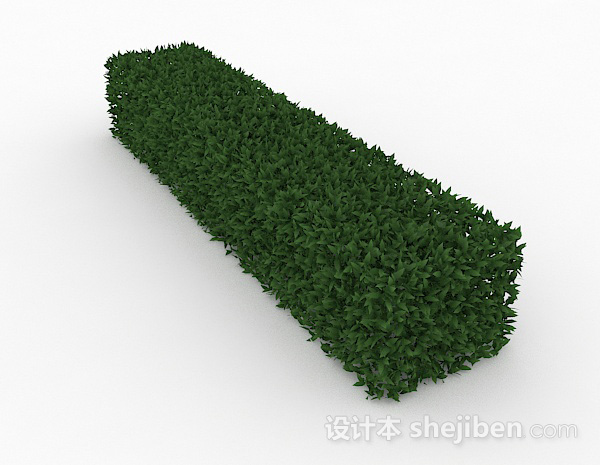 现代风格披针形树叶灌木长方形造型3d模型下载