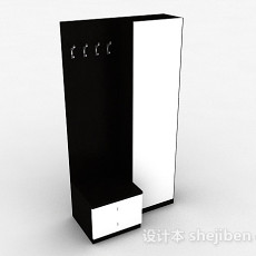 黑白双色卧室衣柜3d模型下载