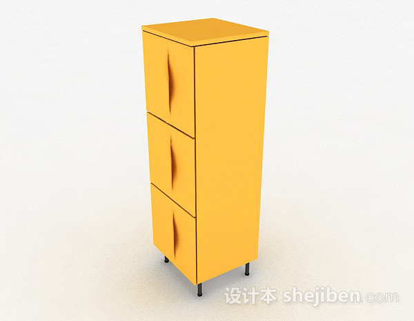 现代风格时尚黄色储物柜3d模型下载