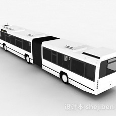 白色巴士车3d模型下载