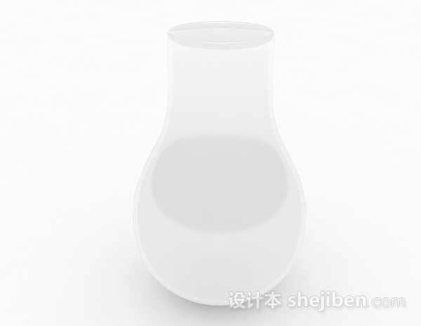 现代风格白色陶瓷花瓶3d模型下载