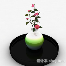 彩虹色椭圆形陶瓷花瓶3d模型下载