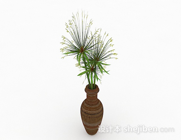 绿色花卉植物室内插花摆设3d模型下载