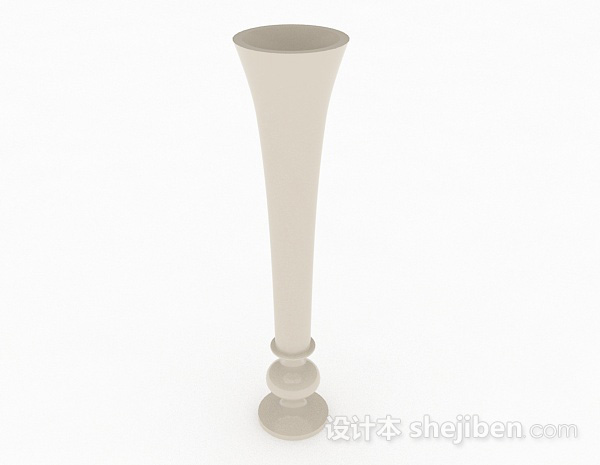现代风格白色陶瓷广口瓶3d模型下载