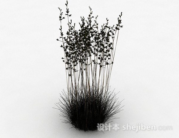 设计本密集型草叶植物3d模型下载