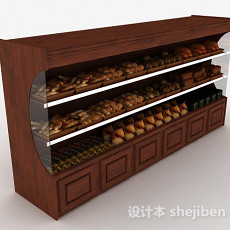 超市面包展示台3d模型下载