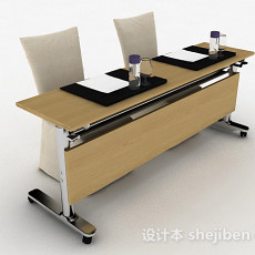 现代风格双人桌椅组合3d模型下载