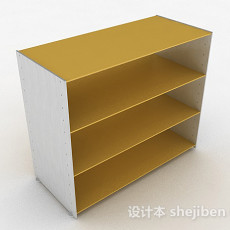 黄色简约墙柜3d模型下载