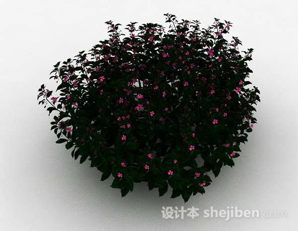 免费红色小花装饰型花丛3d模型下载