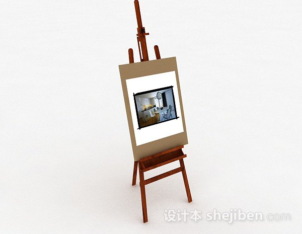 现代风格家居彩绘画像3d模型下载