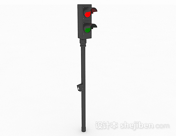 黑色金属马路指示灯3d模型下载