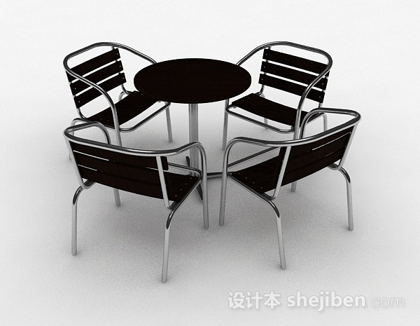 设计本黑色时尚室外单人椅3d模型下载