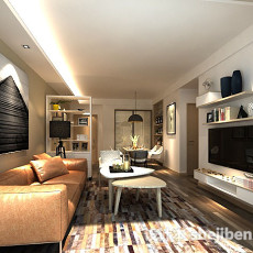 家装现代客厅3d模型下载