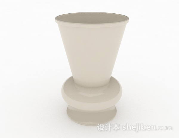 白色陶瓷广口花瓶