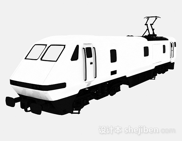 现代风格白色高铁车厢3d模型下载